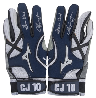 2012 Chipper Jones Game Used & Signed Mizuno Vintage Pro Batting Gloves (Pair) From Final Season! (Beckett & JT Sports)
